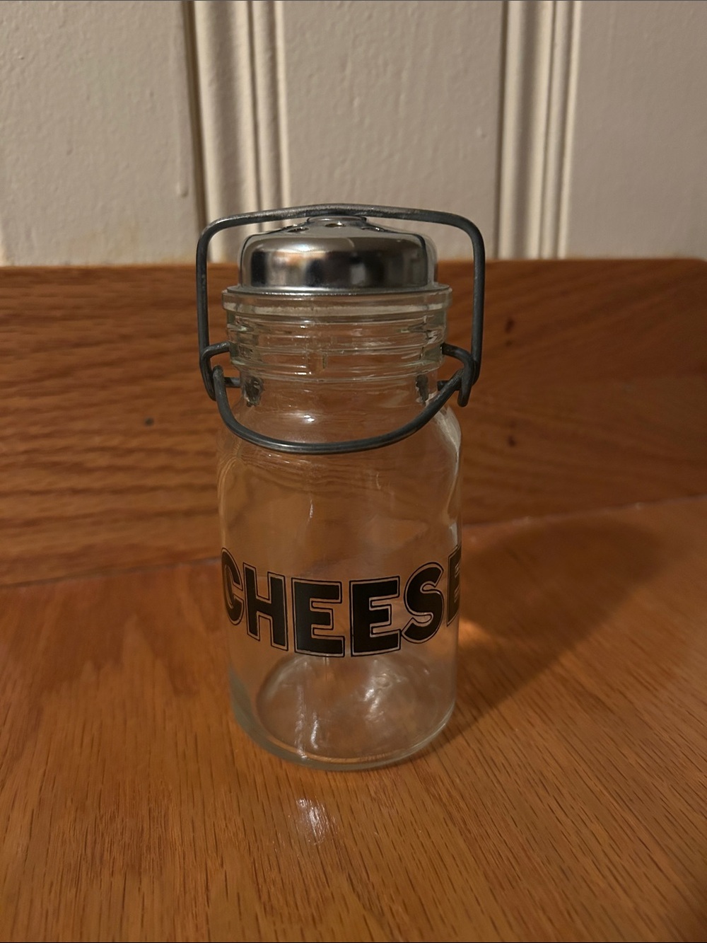 Vintage Wheaton USA Glass Cheese Shaker Wire Bail Shaker